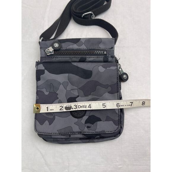 Kipling Camo Fog Eldorado Gray Black Crossbody Travel Bag - Picture 11 of 13